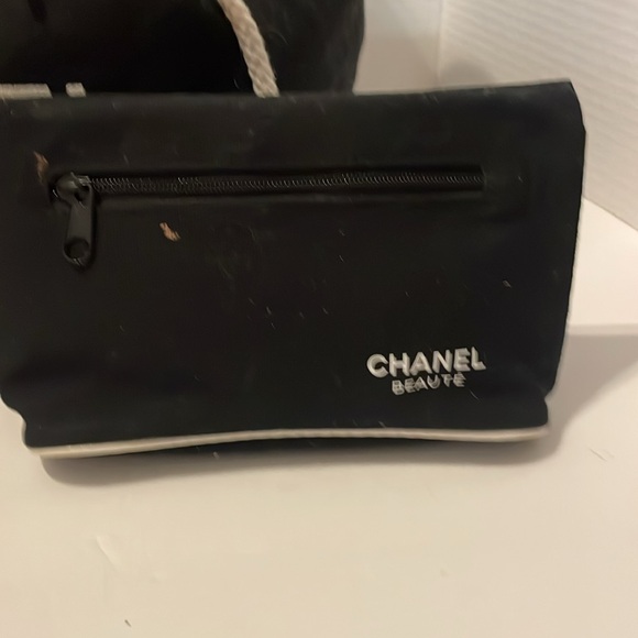 CHANEL Canvas Drawstring Shoulder Backpack/Cosmetic Bag - Picture 3 of 8